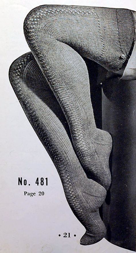 Super sexy 40's thigh high knitting pattern | Lacy and super… | Flickr Thigh High Sock, Knit Stockings, Sock Knitting Patterns, Stocking Tights, Thigh High Socks, Sock Patterns, Cute Socks, Vintage Knitting, Knitting Inspiration