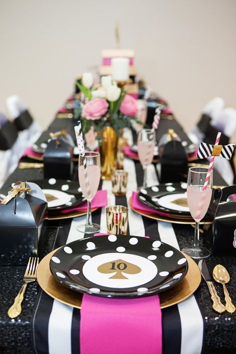 Kate Spade Theme, Kate Spade Party, Hen Night Ideas, Party Snacks Easy, Pool Party Themes, Table Rose, Girls Birthday Party Themes, Kate Spade Inspired, Boy Birthday Party Themes