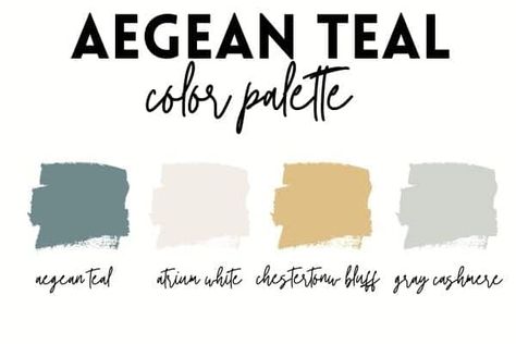 Benjamin Moore Aegean Teal: The 2021 paint color of the year Aegean Color, Teal Colors Palette, Aegean Teal Color Palette, Aegean Teal Kitchen, Aegean Teal Benjamin Moore Color Palette, Benjamin Moore Teal Paint Colors, Aegean Teal Bedroom, Aegean Teal Benjamin Moore, Aegean Teal Bathroom