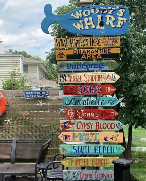 Outdoor Clothes Lines Ideas, Destination Signs, Location Sign, Beach Words, Wooden Arrow, Wood Sealer, Wooden Arrows, Beach Sign, My Best Friend's Birthday