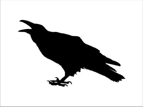 Crow Raven **Reusable STENCIL**- Bird- available in 5 sizes- 2 Styles available- Create Fall Signs a Raven Stencil, Stencil Bird, Crows Drawing, Crow Tattoo Design, Simple Tats, Cool Stencils, Crow Tattoo, Crow Art, Black Birds