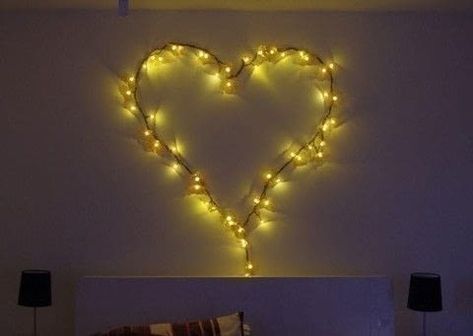 Decoration and practicality! .  Make fairy lights in under 60 minutes using clips and fairy lights. Creation posted by Tasha M.  in the Home + DIY section Difficulty: Easy. Cost: Cheap. Led Fairy Lights, All Heart, 60 Minutes, Valentine Decorations, Wedding Decoration, Fairy Lights, Heart Design, Heart Shapes, Novelty Lamp