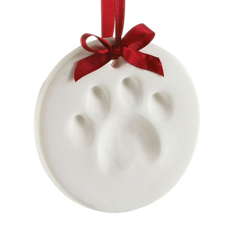 Clay Pawprint Keepsake Kit - BestProducts.com Paw Print Ornament, Puppy Paw Prints, Pet Paw Print, Red Gift Box, Cat Paw Print, Red Gift, Dog Paw Print, Ornament Kit, Cat Ornament