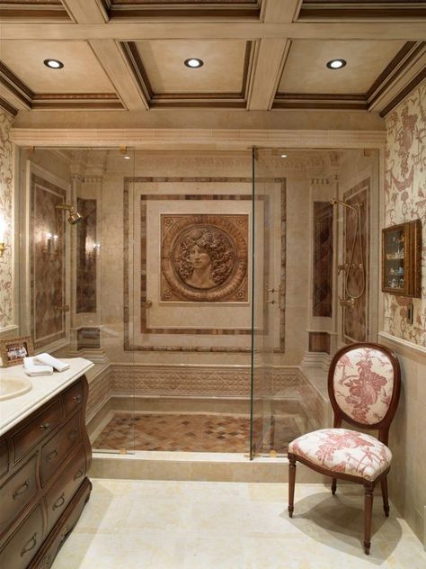 15 Impressive Walk In Shower Designs That Will Leave You Speechless Roman Style Bathroom, Classic Powder Room, Roman Bathroom, Roman Shower, Glamorous Bathroom, Minimalist Showers, Bathroom Plan, Walk In Shower Designs, Shower Designs