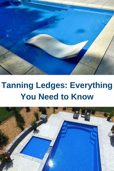 Swimming Pool With Tanning Ledge, Tanning Deck In Pool, Pool Tanning Ledge Ideas, Vinyl Inground Pool With Tanning Ledge, Inground Pool Ideas With Tanning Ledge, Tanning Ledge Ideas, Rectangular Gunite Pool Ideas, Fiberglass Pools With Tanning Ledge, Rectangle Pools With Tanning Ledge