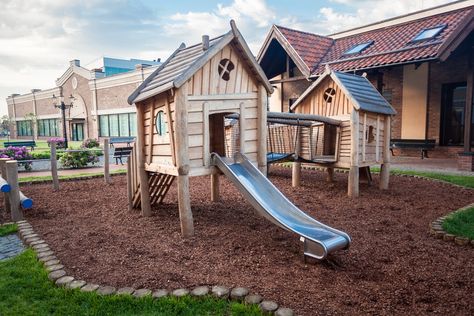 5 Best Mulch For Children's Playground - A Green Hand Playground Wood, Playground Rubber Mulch, Garden For Kids, Playground Mulch, Garden Mulch, Rubber Playground, Rubber Mulch, Wooden Playground, Playground Areas