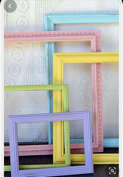 Upcycled Frames, Change Pictures, Painted Frames, Rainbow Bedroom, Unicorn Bedroom, Nursery Rooms, Rainbow Room, Pastel Room, Toddler Bedrooms