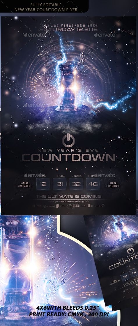 New Year Countdown Flyer Countdown Poster Design, New Year Graphic Design, Nye Countdown, Countdown Poster, New Year's Eve Flyer, Event Countdown, New Year Countdown, New Year's Eve Countdown, Font Arial