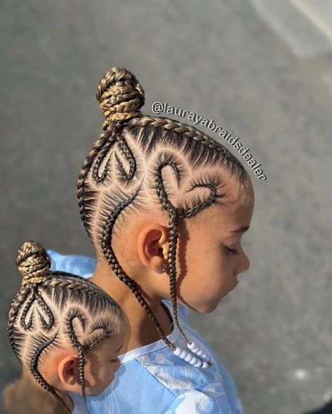 Kids Heart Braided Hairstyles, Braided Heart Hairstyles Black Hair Kids, Braided Hearts Hairstyles, Kid Heart Braid Styles, Cornrows Heart Design, Cainrow Hairstyles, Weaving Hairstyles, Heart Braids, Braids Inspiration