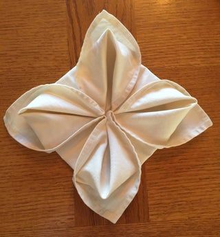 Napkin Folding - Flower : 9 Steps (with Pictures) - Instructables Fold Napkins For Wedding, Flower Napkin Folding, Napkin Folding Flower, Easter Napkin Folding, Napkin Flowers, Yea Party, Diy Napkin Folding, Folded Napkins, Flower Folding