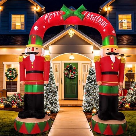 hristmas Inflatables Outdoor Decorations, Nutcracker Soldier Inflatable Archway, Blow Up Yard Decorations Large Nutcracker, Christmas Blow Up, Inflatable Christmas Decorations Outdoor, Inflatable Christmas Decorations, Nutcracker Soldier, Inflatable Decorations, Yard Decorations, Giant Inflatable, Christmas Inflatables