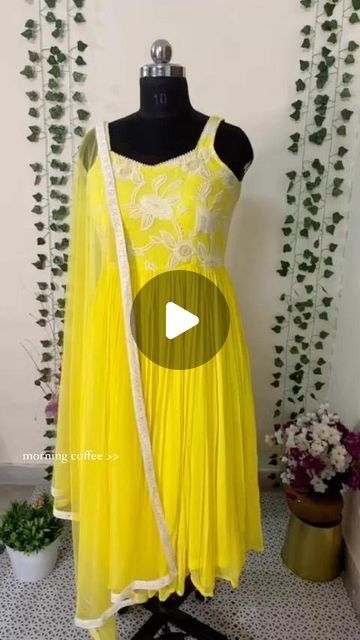 Yellow anarkali dress, Sleeveless anarkali, sweetheart neck, latest anarkali designs, haldi outfit, haldi dress, lemon yellow, yellow and white embroidery Lemon Yellow Dress, Yellow Dress For Haldi Function, Yellow Anarkali Dress, Dress For Haldi Function, Latest Anarkali Designs, Sleeveless Anarkali, Haldi Function, Anarkali Designs, Yellow Anarkali