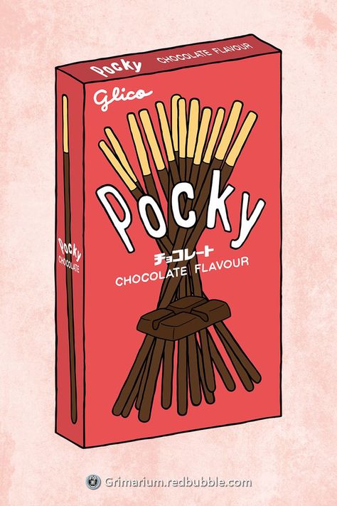 Pocky Coklat, Lays Drawing, Cereal Box Drawing, Pocky Drawing, Snacks Drawing, Snack Drawing, Kopiko Candy, Chocolate Sticker, Squishy Food