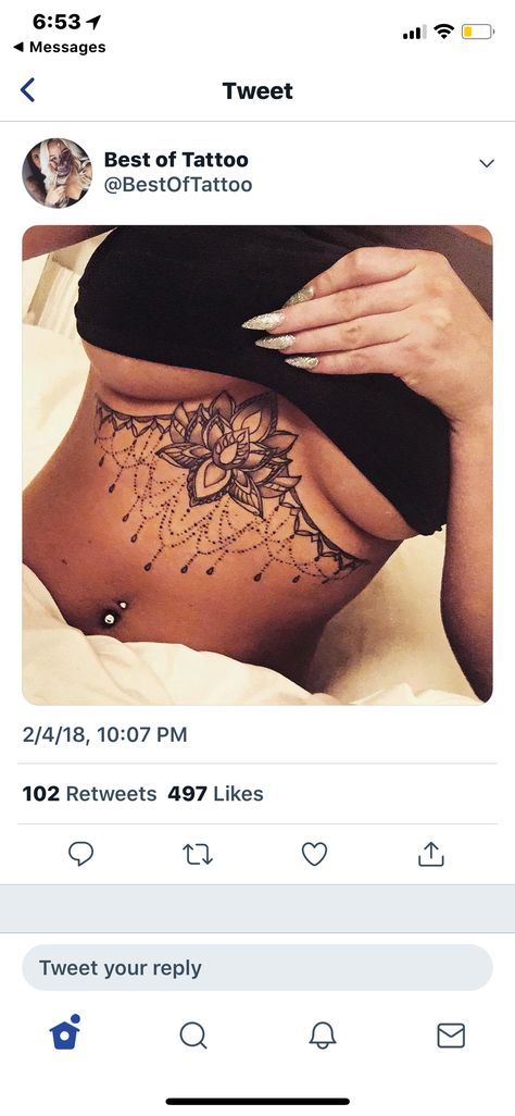 Henna Underboob Tattoo, Women Underboob Tattoo, Womens Chest Tats, Underboob Henna, Tattoo Underbust, Tattoo Brust Frau, Female Sternum Tattoo, Womens Sternum Tattoo, Underboob Tattoo Black Women