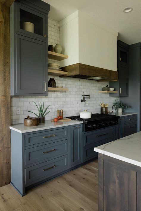 In this blog post we're rounding up our favorite go-to dark and and moody paint colors for cabinetry, built-ins, and millwork. Dark Moody Paint Colors, Paint Colors For Cabinets, Moody Paint Colors, Moody Paint, Cabinet Trim, House Paint Color Combination, Dark Paint Colors, Blue Gray Paint, Cabinet Paint Colors