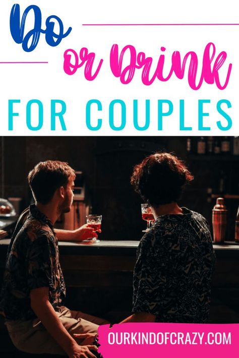 If you’re looking to spice things up a bit in your relationship, a couples question game/a good ol’ fashioned drinking game is all you need. Drinking games can be a ton of fun (as long as they’re played respectfully). Do Or Drink Questions, Couples Question Game, Do Or Drink, Drinking Games For Couples, Drink Games, Question Games For Couples, Couples Games, Games For Couples, Fun Drinking Games