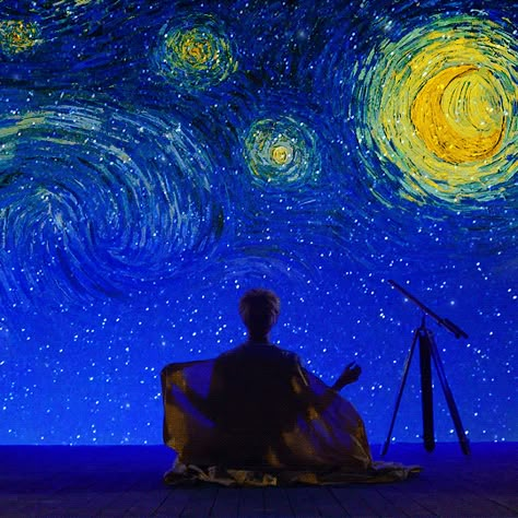 Vincent Willem Van Gogh, Starry Night Painting, Gif Art, Arte 8 Bits, 8bit Art, Arte Van Gogh, Aesthetic Gifs, Van Gogh Art, Bts Fan Art