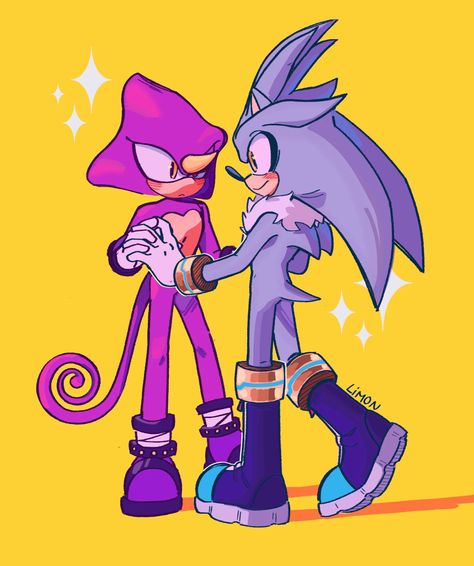 Espilver Fanart, Espio Fanart, Espio X Silver, Silver X Espio, Sonic Mania, Silver The Hedgehog, Fandom Crossover, When Im Bored, Sonic And Shadow