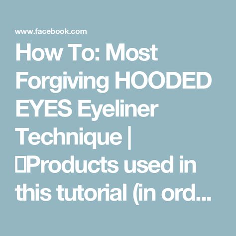 How To: Most Forgiving HOODED EYES Eyeliner Technique | ❤️Products used in this tutorial (in order):
benefit precisely my brow pencil 4 https://amzn.to/3Sf7SwD
Milani Conceal + Perfect Longwear Concealer 145... | By Smitha Deepak | If you have hooded eyes and you
try to do a regular winged eyeliner the wing can interfere
with the fold of your hood and look distorted. Instead try the
soft smoky straight line method which is so easy to do and
looks fabulous on any eye shape. So without further delay
let's begin. How do you recognize hooded eyes? All you
have to do is look straight in the mirror and try to see your
lid space. If you can't see much of it because it's hiding
under some extra skin which we call the hood then you might
have hooded eyes or partially hooded eyes. It's normal and
co Lydia Deetz And Beetlejuice, Smitha Deepak, Milani Conceal And Perfect, Eyeshadow Application, Eyeliner For Hooded Eyes, Eyeliner Techniques, Precisely My Brow Pencil, Eyes Eyeliner, Extra Skin