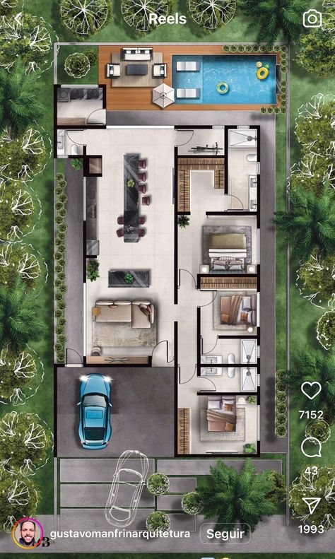 Contemporary House Floor Plans, Pantry Door Ideas, Budget House Plans, House Floor Design, Building Plans House, Building House Plans Designs, Architectural Design House Plans, Kitchen Transformation, Model House Plan