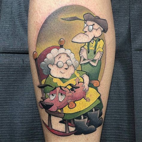 Peach Finding Nemo, Cartoon Network Tattoo Ideas, Muriel And Eustace, Courage The Cowardly Dog Tattoo, Courage Tattoos, Octopus Tattoo Sleeve, Courage The Cowardly Dog, Cowardly Dog, Stylish Tattoo