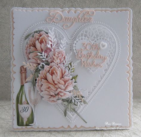 30th Anniversary Cards, Cc Card, Chloes Creative Cards, Anniversary Cards Handmade, Carnation Crafts, 30th Birthday Cards, Square Cards, Wedding Cards Handmade, Crafts Cards