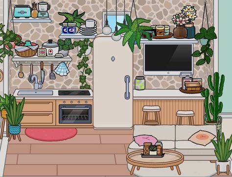 Kitchen Toca Boca Mansion, Kitchen And Living Room Combo Toca Boca, Toca Boca Kitchen And Living Room Ideas Modern Mansion, Toca Boca Kitchen And Living Room, Toca Boca Room Ideas Bohemian House Kitchen, Toca Boca Kitchen And Living Room Ideas, Toca Boka Kitchen Ideas, Toca Boca Room Ideas My Room Pack, Toca Boca Aesthetic Kitchen Ideas