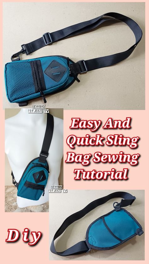 step by step sewing tutorial Diy Sling Bag Pattern Free, Sew Sling Bag, Crossbody Sling Bag Pattern, Hip Bag Pattern Free, Diy Sling Bag Pattern, Bag Pattern Free Sewing, Sling Bag Pattern Free, Diy Sling Bag, Hip Bag Pattern