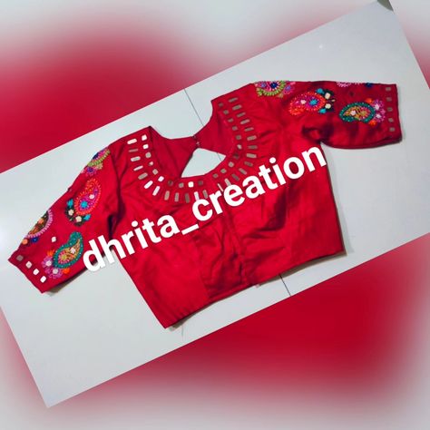 Red Designer sleevework blouse with mirror work DM for more details #mirrorwork #mirrorworkblouse #aariworkblouse #aariwork #designer #desugnerblousepiece #designerwear #wittywedding #wittywows #shadisaga #shadisagafashion #handwork #ethnicwear #fashion #style Blouse With Mirror Work, Mirror Work Blouse, Aari Work Blouse, Mirror Work, Designer Wear, Mirror, Red, How To Wear, Design