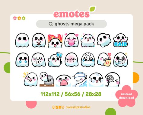 Ghost Emotes Twitch, Halloween Emotes, Kawaii Emotes, Twitch Streaming Setup, Kawaii Ghost, Desktop Themes, Different Flags, Desktop Wallpaper Organizer, Streaming Setup