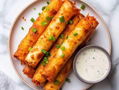 Chicken Taquitos Recipe, Buffalo Chicken Taquitos, Taquitos Recipe, Baked Buffalo Chicken, Leftover Rotisserie, Chicken Taquitos, Leftover Rotisserie Chicken, Buffalo Sauce, Lunch To Go