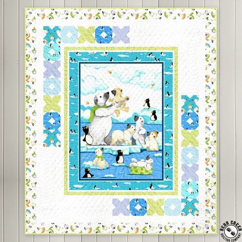 Burr the Polar Bear Free Quilt Pattern Polar Bear Quilt, Polar Bear Party, Free Pattern Download, Twin Quilt Size, Bear Quilts, Cute Quilts, Quilt Stores, Quilt Binding, How To Finish A Quilt