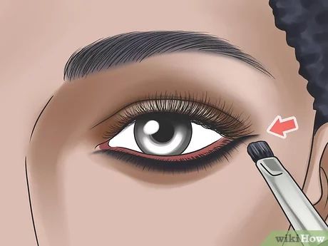 How to Do Reverse Eyeliner: 10 Steps (with Pictures) - wikiHow How To Line Eyes, Reverse Eyeliner Tutorial, Reverse Eyeliner Hooded Eyes, Reverse Eyeliner Make Up, Reversed Eyeliner, Lower Lid Eyeliner, Under Eye Eyeliner Looks, Reverse Cat Eye Eyeliner, Under Eye Eyeliner