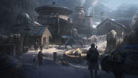 Sci Fi Village, Star Wars Village, Steampunk Characters, Rara Avis, Novel Ideas, Sci Fi City, Setting Ideas, Space Odyssey, Sci Fi Art