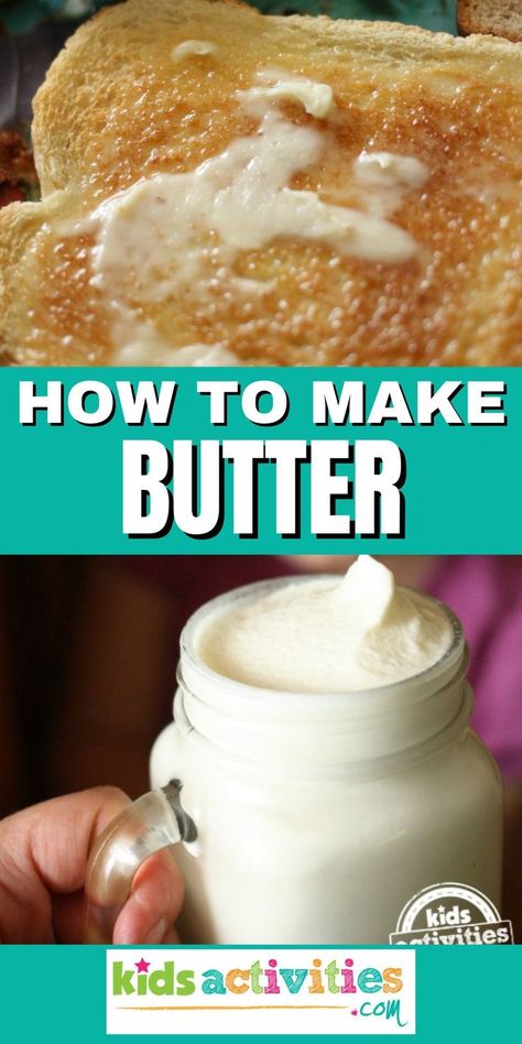 Want to learn how to make butter? It’s so simple and easy to do. This homemade churn butter activity is a classic idea for making butter in the classroom or at home. Making homemade butter is a fun learning activity for kids of all ages. Homemade butter is budget-friendly and only requires 2-3 ingredients and no special equipment. Learning how to make butter is a fun life skill to learn whether you’re at home or in the classroom. Making Butter In A Jar, How To Make Homemade Butter, How To Make Butter, Easy Homemade Butter, Churn Butter, Make Butter At Home, Butter Recipes Homemade, Skill To Learn, Dairy Snacks