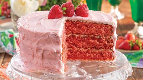 Brenda Gantt's Strawberry Cake; photo credi by: Brenda Gantt Brenda Gnatt, Brenda Gantt Recipes, Preacher Cake, Cooking With Brenda Gantt, Everyday Cakes, Strawberry Sweets, Pineapple Cake Recipe, Coconut Cake Recipe, Strawberry Dessert Recipes