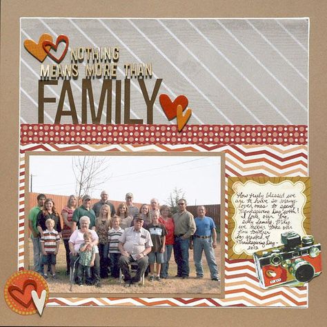 Family Scrapbook Layouts, Family Layout, Scrapbook Design Layout, Beautiful Scrapbook Layouts, Creative Memories Scrapbooking, Simple Scrapbook, Scrapbook Titles, Scrapbook Layout Sketches, Fall Scrapbook