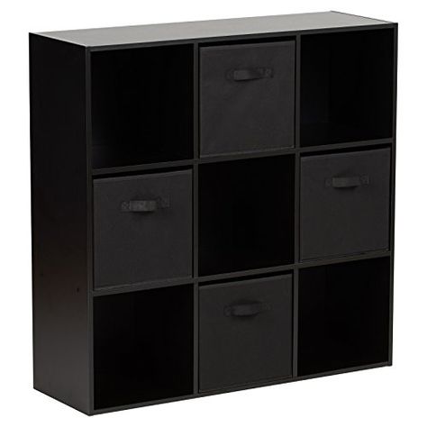 9 Cube Storage, Cube Storage Unit, Cube Unit, Black Storage, Collapsible Storage, Ornament Display, Rack Shelf, Functional Storage, Cube Storage