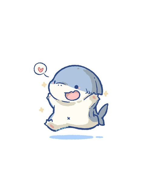 Cute Shark Doodle, Shark Chibi, Chibi Whale, Cute Shark Wallpaper, Cute Shark Drawing, Easy Dragon Drawings, Shark Cartoon, Shark Drawing, Character Design Girl