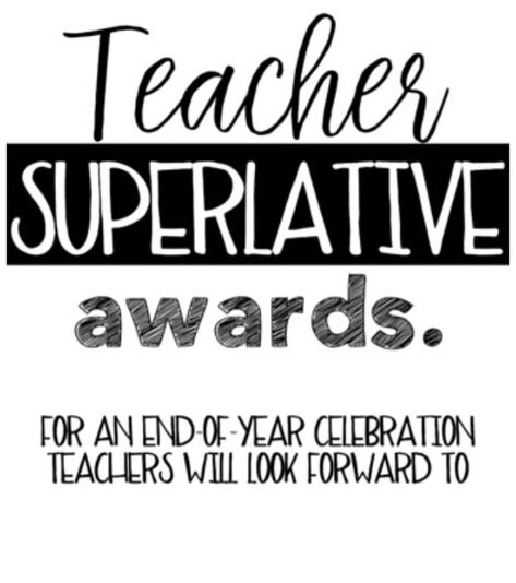 As the #EndoftheYear approaches, don’t forget to celebrate with teachers! These #superlative awards are SO fun to do with school staff!… Teacher Team Building, Teacher Appreciation Week Themes, Instructional Leadership, Teacher Morale, Teacher Awards, Student Rewards, Staff Morale, Staff Party, Teachers Lounge