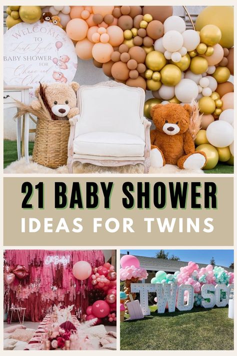 Whether you’re in the planning stages for a loved one, or you’re having a go at organising your own baby shower, we’ve put together some of the best and most unique baby shower ideas for twins that we think you will love! Twin Shower Favors, Twin Boys Baby Shower Themes, Dual Baby Shower Ideas, Twin Girl Shower Ideas, Twin Baby Sprinkle Ideas, Boy Girl Twin Baby Shower Ideas, Twin Boy And Girl Baby Shower Ideas, Baby Shower For Twins Boy And Girl, Twin Girl Baby Shower Ideas Theme