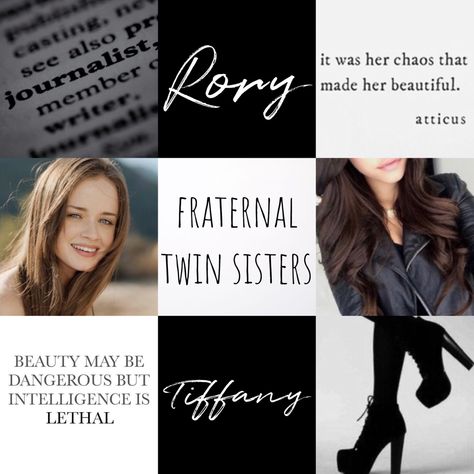 rory gilmore(fraternal twin) and main character(fraternal twin) fraternal twin sisters aesthetic collage created by clownprincess Twin Sisters Aesthetic, Sisters Aesthetic, Fraternal Twins, Rory Gilmore, Twin Sisters, Aesthetic Collage, Main Character, Twins, Created By