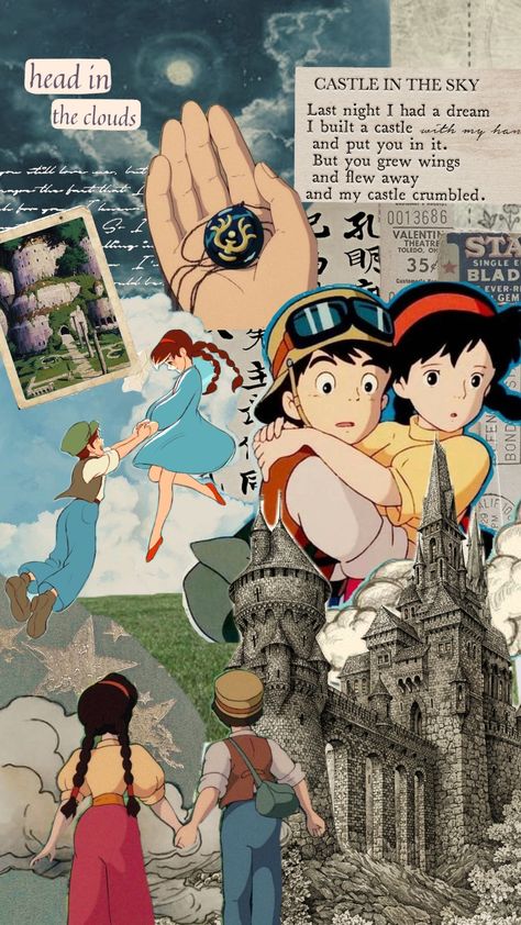 castle in the sky | studio ghibli Castle Of The Sky, Studio Ghibli Characters Wallpaper, Studio Ghibli Castle In The Sky, Studio Ghibli Sky, Castle In The Sky Fanart, Castle In The Sky Pazu, Castle In The Sky Aesthetic, Castle In The Sky Wallpaper, Castle In The Sky Art