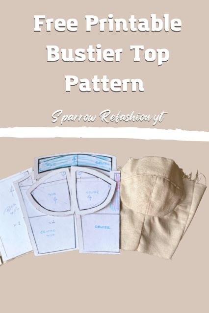 Bustier Sewing Pattern Free, Sewing Patterns Free Beginner Dress, Bustier Top Sewing Pattern Free, Sewing Outfits Ideas, Bustier Free Pattern, Fashion Design For Beginners Sewing Free Pattern, Easy Bustier Pattern Free, Dress Sewing Patterns Beginner, Free Bustier Pattern