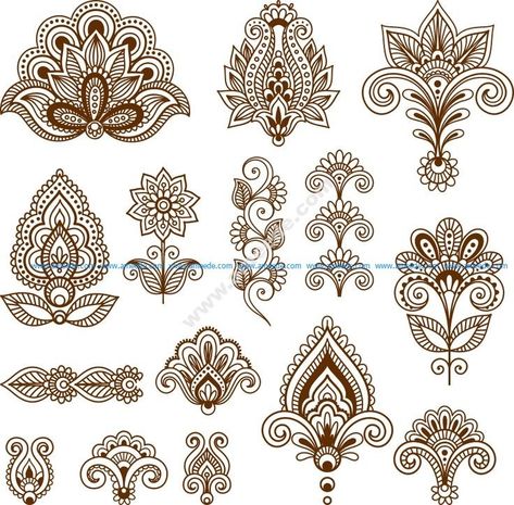 Indian Designs Pattern Art, Motif Vector, Henna Drawings, Henna Mandala, Kalamkari Painting, Japanese Tattoos, Mandala Vector, Paisley Art, Mandala Design Pattern