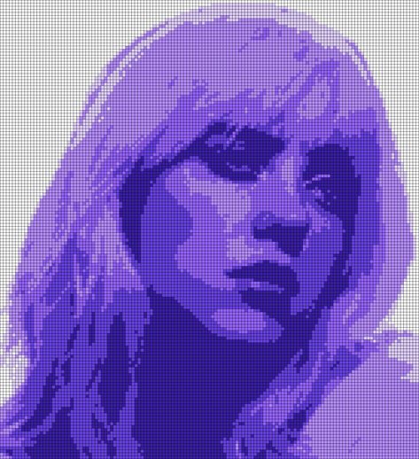 Alpha pattern #94281 variation #259412 | BraceletBook Billie Eilish Cross Stitch, Billie Eilish Crochet Pattern, Billie Eilish Alpha Pattern, Pixel Grids For Crochet, Alpha Patterns Pixel Art, Vampire Hair, Happier Than Ever, Easy Pixel Art, Pixel Art Templates