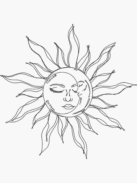 Sun And Moon Coloring Pages, Sun Stencil, Printable Sun, Blatt Tattoos, Stars Drawing, Moon Designs, Sun Tattoos, Discreet Tattoos, Sun Tattoo