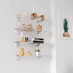 Floating Shelves For Bathroom, Shelves For Bathroom, Shelf Floating, Floating Shelves Bathroom, Acrylic Shelf, Shelves Wall, Mounted Shelves, Floating Wall Shelves, Shelves In Bedroom