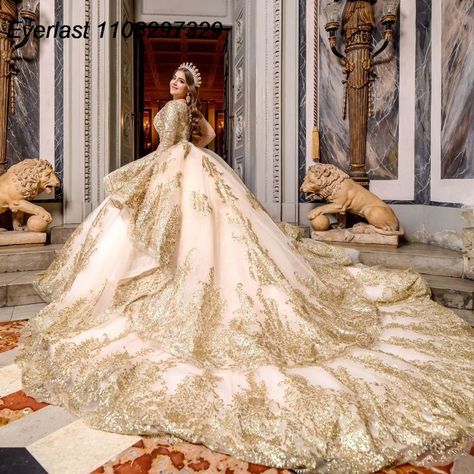 EVLAST Princess Champagne Quinceanera Dress Ball Gown Gold Lace Applique Beaded Pearls Corset Sweet Pearls Corset, Champagne Quinceanera Dress, Gold Princess Dress, Champagne Quinceanera, Champagne Quinceanera Dresses, Ball Gown Gold, Gown Gold, Dress Ball Gown, Quinceanera Dress