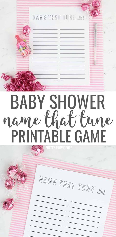 Baby Shower Games - Name That Tune Name That Tune Baby Shower Game, Name That Tune Game, Shower Music, Easy Baby Shower Games, Baby Boy Shower Party, Name That Tune, Free Printable Games, Getting Ready For Baby, Fun Baby Shower Games